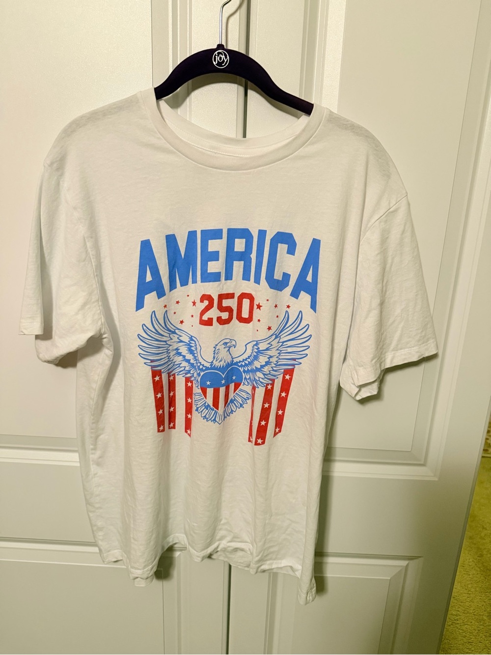 Cato White Graphic Tee with Blue & Red Eagle '250'